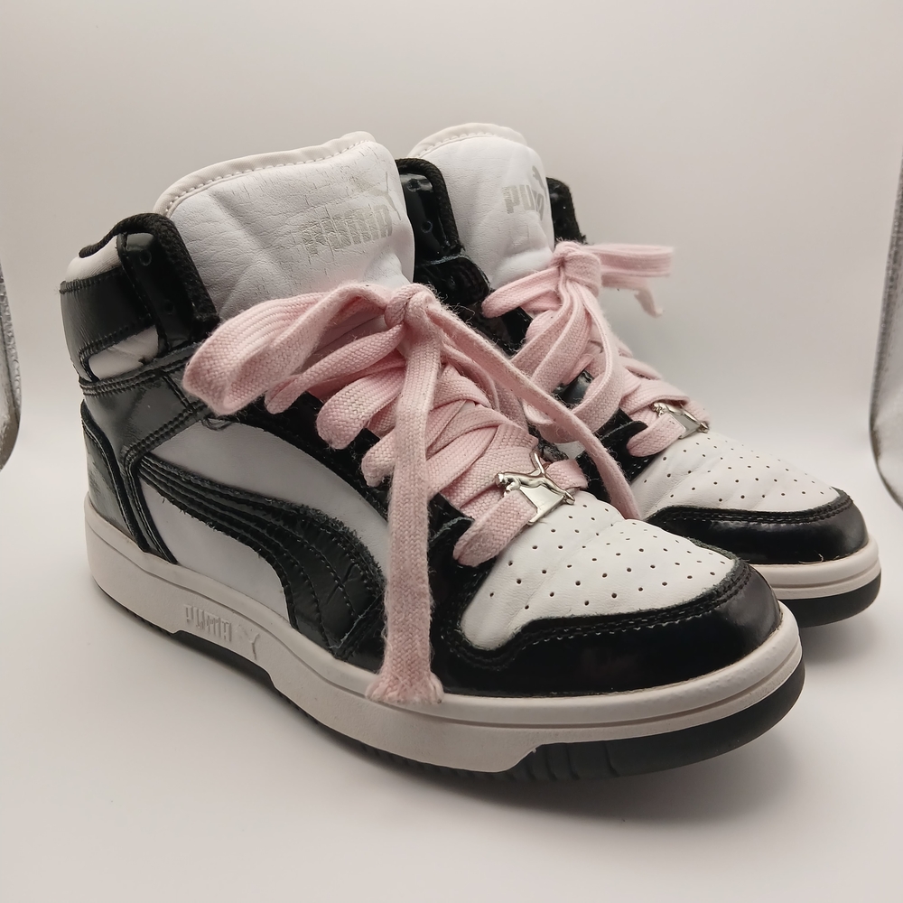 Puma Black Mesh Sneakers with White Details